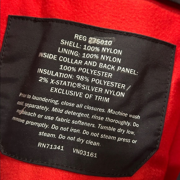 L.L. Bean Men's Black Rain Jacket with Red Accents - Picture 3 of 11